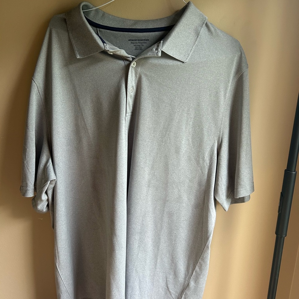 Amazon Essentials Men's Gray Polo Shirt